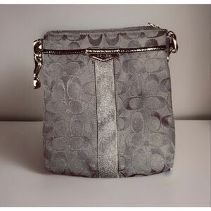 Small Black Coach Crossbody Bag Signature C with Signature Pattern
